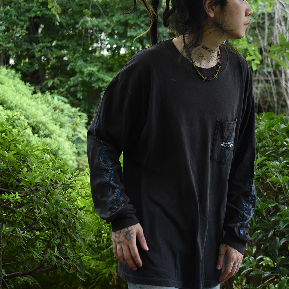 Y2K Harley-Davidson/ハーレー・ダビッドソン Pocket Long sleeve Tee USA製 220816H
