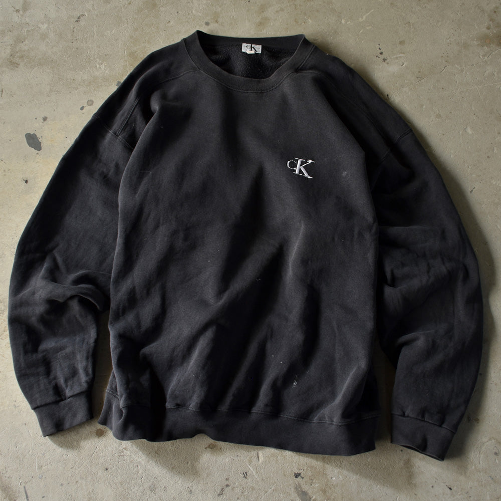 90's Calvin Klein/カルバン・クライン ワンポイント logo刺繍 スウェット 220929