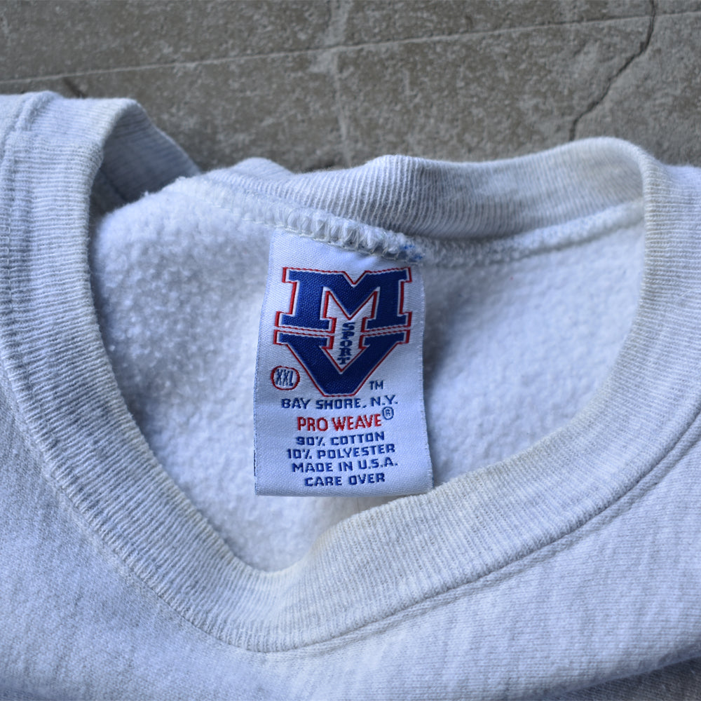 90's MV SPORT “ILLINOIS” ワッペン刺繍 リバースタイプ スウェット USA製 221206