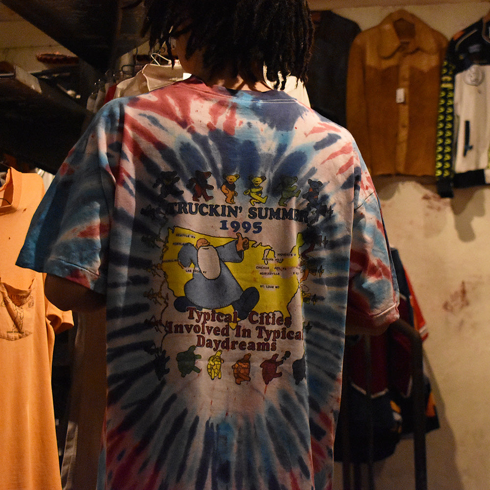 90's Grateful Dead "30周年 TRUCKIN' SUMMER 1995 TOUR" タイダイTシャツ 220718H