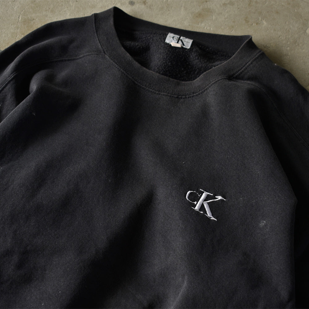 90's Calvin Klein/カルバン・クライン ワンポイント logo刺繍 スウェット 220929
