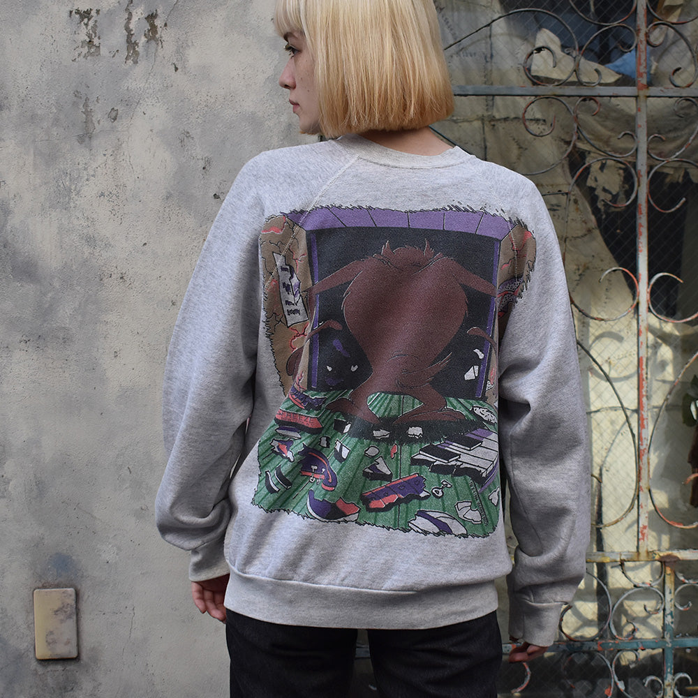 90's Looney Tunes/ルーニー・テューンズ "タズマニアンデビル" AOP スウェット USA製 221218