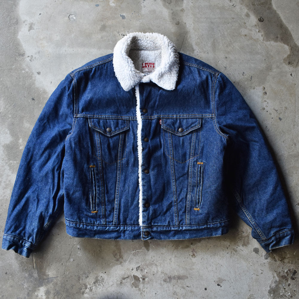 90s Levis ブラック デニム ボア シェルパ ジャケット USA製 L Levi's 90'sブラックデニム ボアジャケット USA製 シェルパ