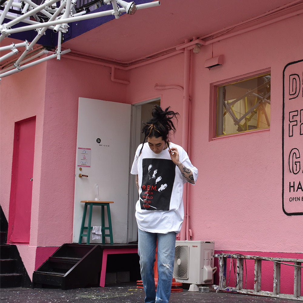 80's ワンウォッシュ! R.E.M. "Green WOLD TOUR" ロック Tシャツ 220528H