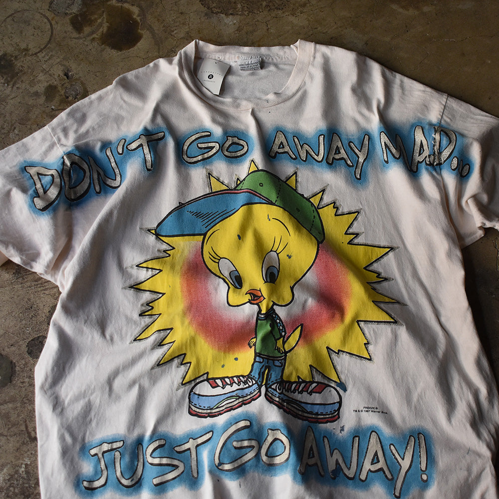 90's Looney Tunes AOP! "TWEETY" Tシャツ 230403H