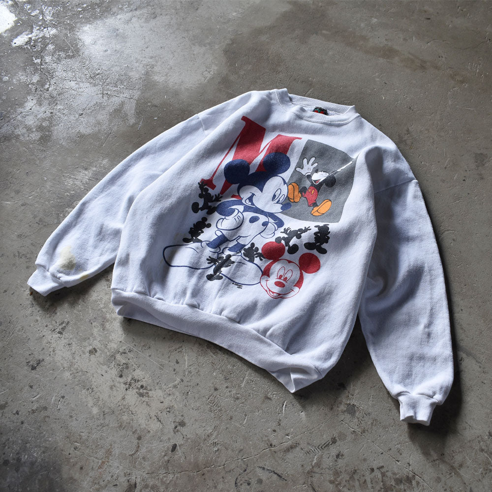 90’s Disney ”Mickey” キャラクター スウェット USA製 230406