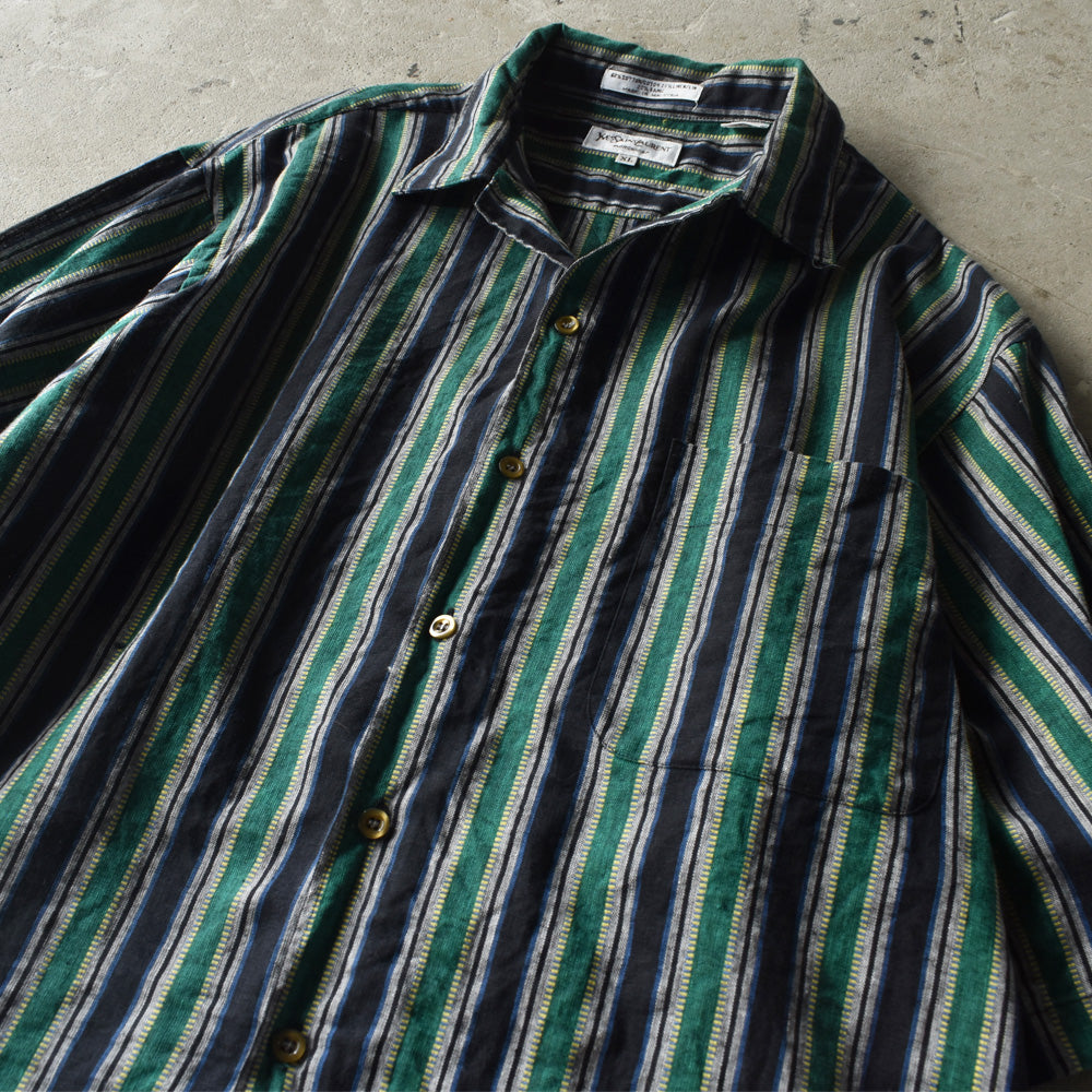 80’s Yves Saint Laurent リネン混 S/S シャツ 220805
