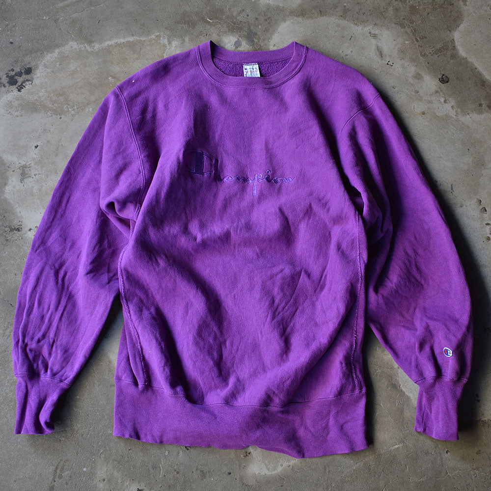 90's Champion/チャンピオン スクリプトロゴ刺繍 RWスウェット USA製 230213