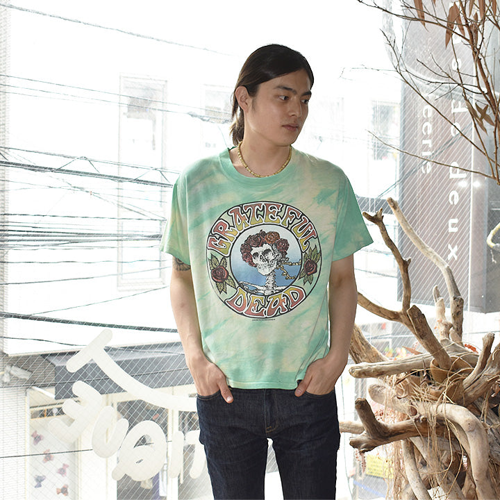 80's Grateful Dead/グレイトフル・デッド スカルローズ タイダイTシャツ コピーライト入り