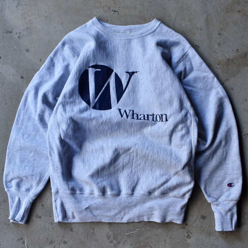 90's Champion/チャンピオン “Wharton” カレッジプリント RWスウェット 230227