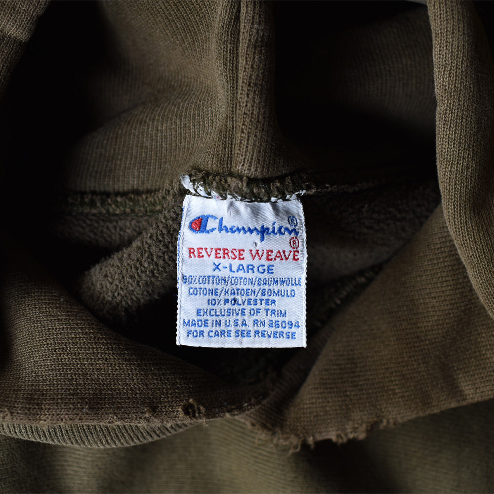 90's Champion 配色リブ スクリプトロゴ リバースウィーブ パーカー USA製 220714H