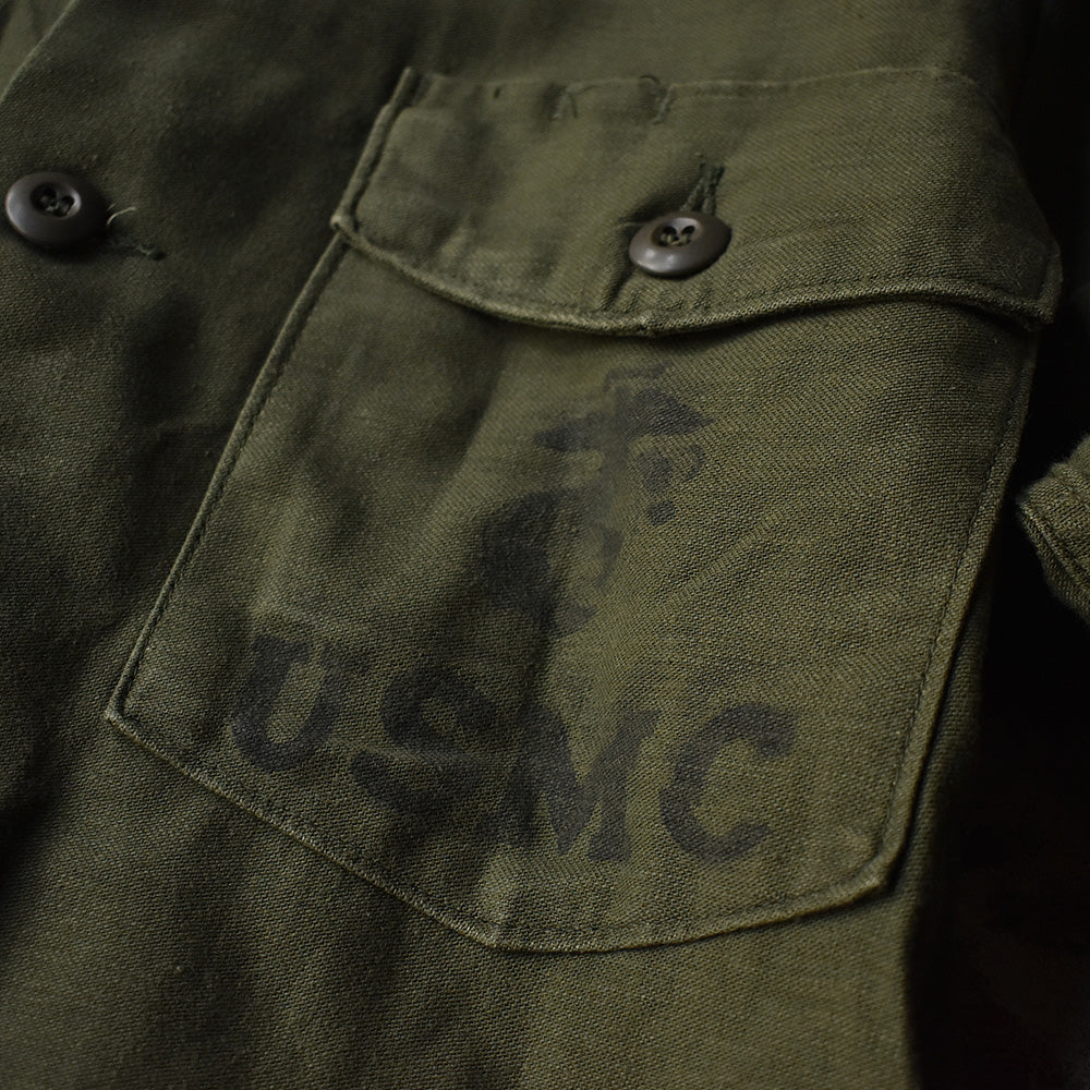 74's USMCステンシル! OG 107 ユーティリティ ミリタリーシャツ 230423H