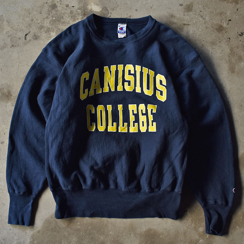 90's Champion/チャンピオン “CANISIUS COLLEGE” 2段カレッジプリント RWスウェット 230301
