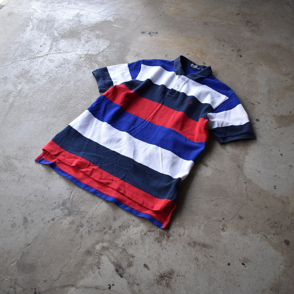 90’s Polo Ralph Lauren/ポロ ラルフ ローレン マルチボーダー ポロシャツ 230417