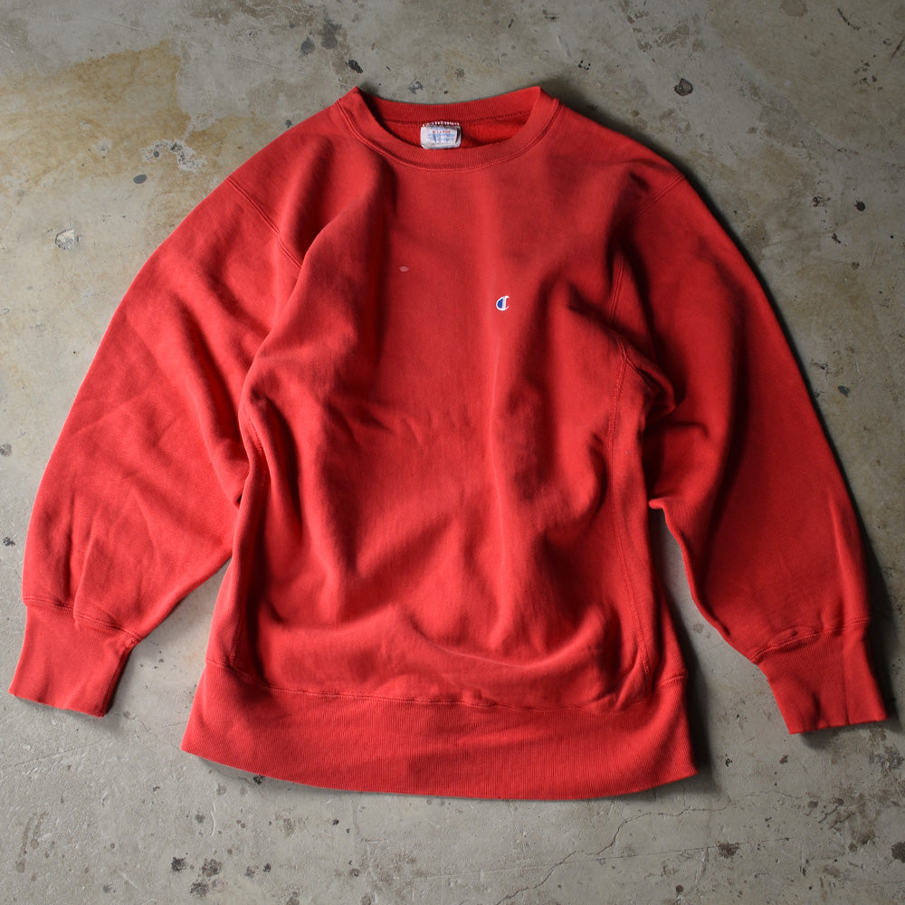 80's Champion/チャンピオン 無地 RED RWスウェット USA製 221012