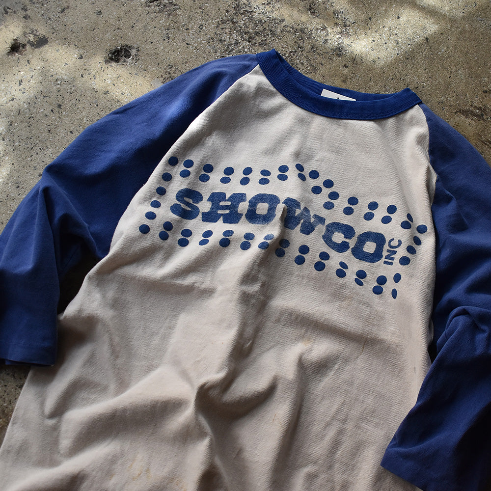 70's SHOWCO / Led Zeppelin "Tour'75 STAFF" ラグラン ロック Tシャツ 230415H