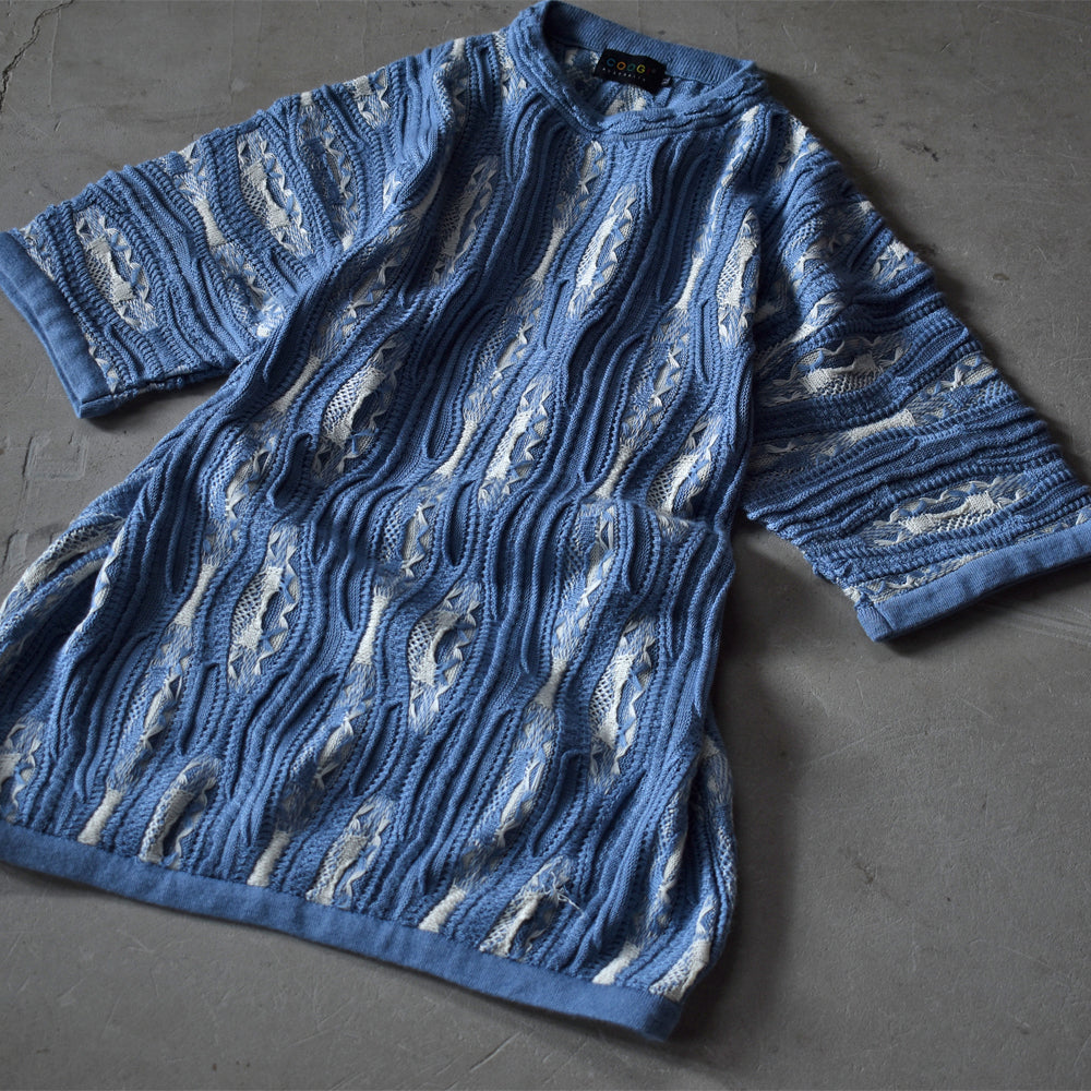90's COOGI/クージー 3D立体編み ニット ショートスリーブセーター