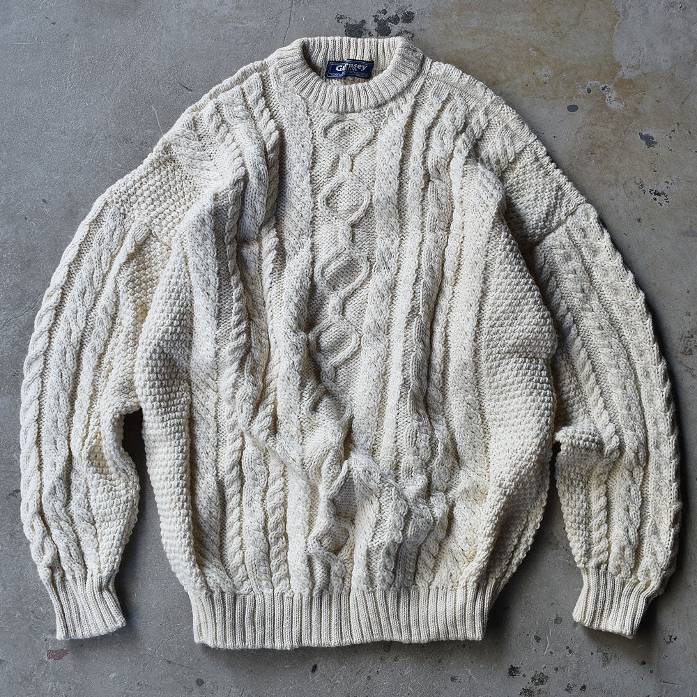 Guernsey WOOLLENS ハンドニット ウールセーター アイルランド製 