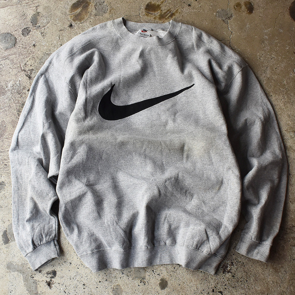90's NIKE/ナイキ big swoosh! sweat USA製 221006H