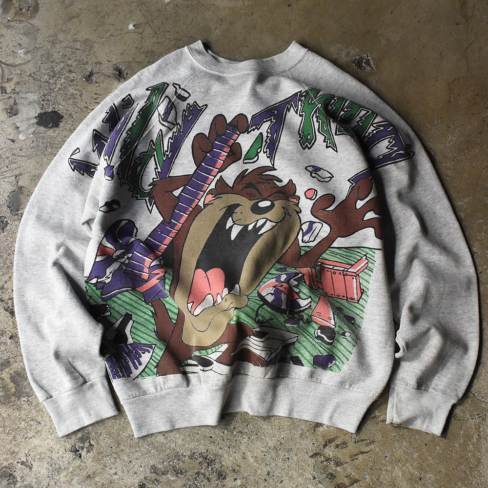 90's Looney Tunes/ルーニー・テューンズ "タズマニアンデビル" AOP スウェット USA製 221218