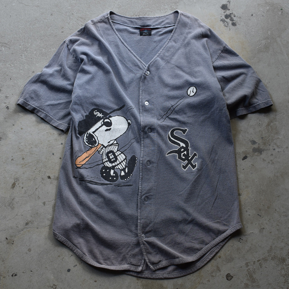 90's “MLB Chicago White Sox / Peanuts (SNOOPY)” 海外アニメ キャラ ベースボールシャツ USA製 220912H