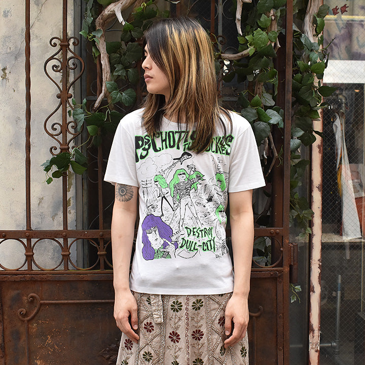 80's The Psychotic Turnbuckles "Destroy Dull-City" ロック Tシャツ