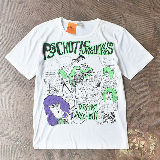 80's　The Psychotic Turnbuckles/サイコティックターンバックル　"Destroy Dull-City" Tシャツ　コピーライト入り　