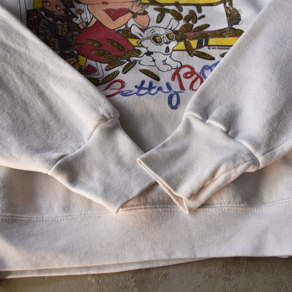 90's Betty Boop/ベティ・ブープ ラメプリント スウェット USA製 221215