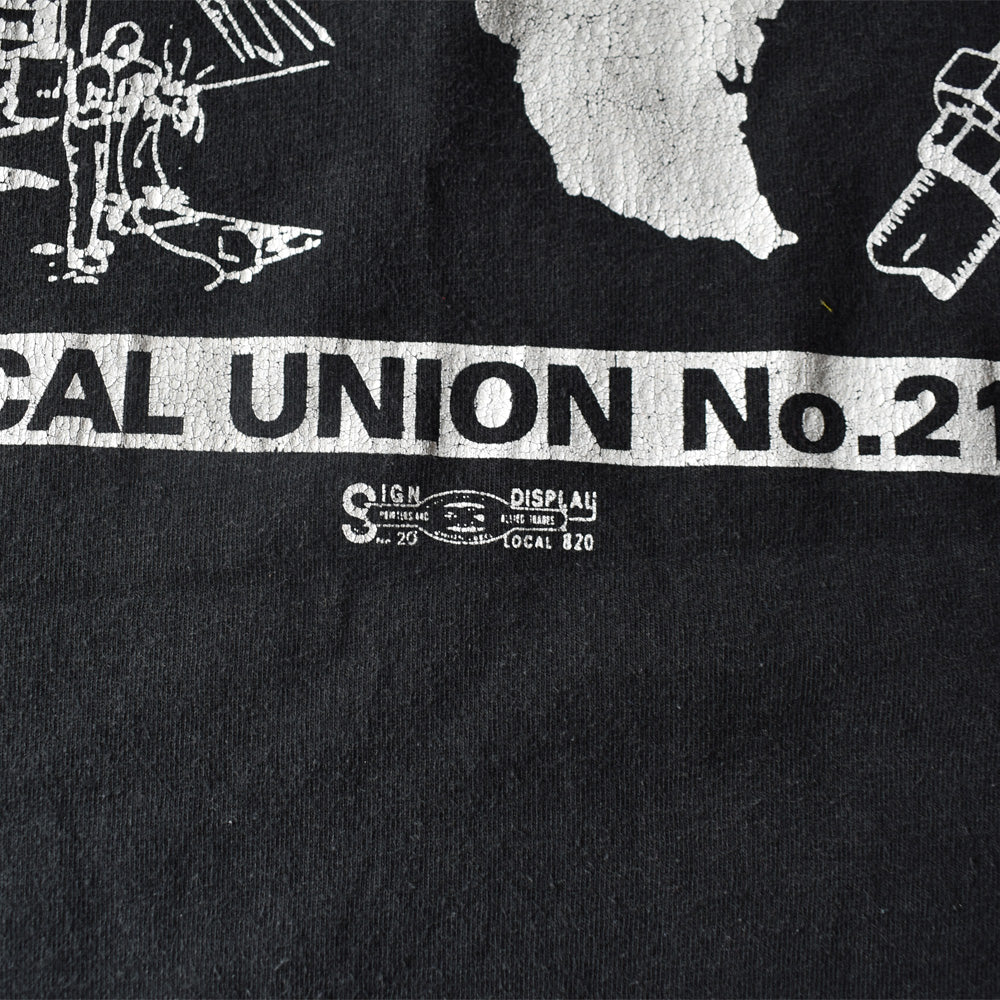 90's “GOD BLESS UNION PEOPLE” アニマルプリント Tee USA製 220719