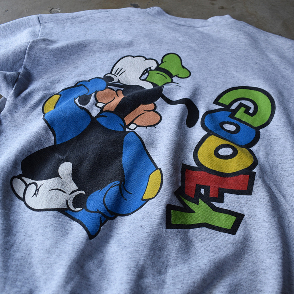 90's Disney “GOOFY” 両面プリント 海外アニメ キャラ スウェット USA製 230405H