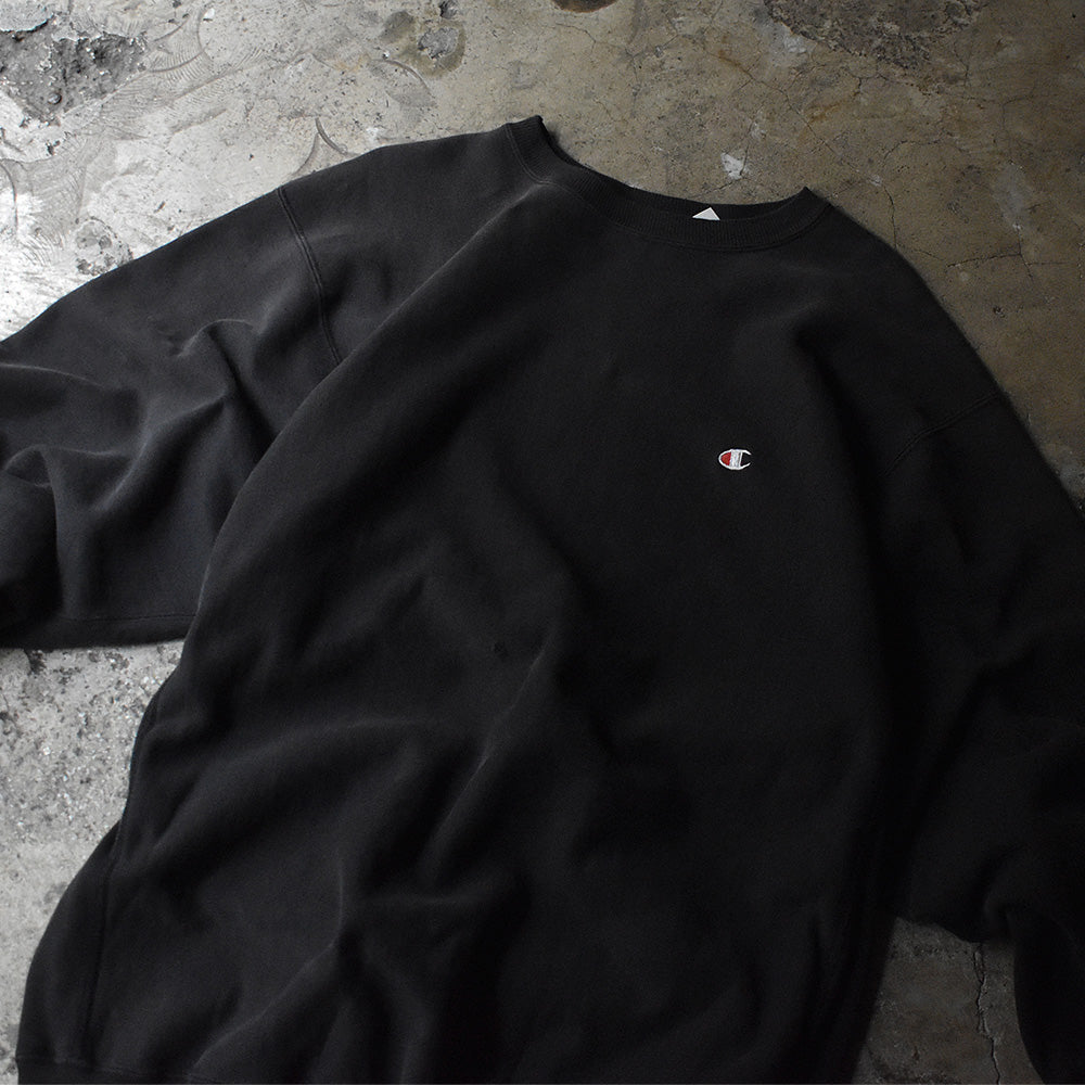 90's Champion/チャンピオン ブラック! RWスウェット USA製 230327H