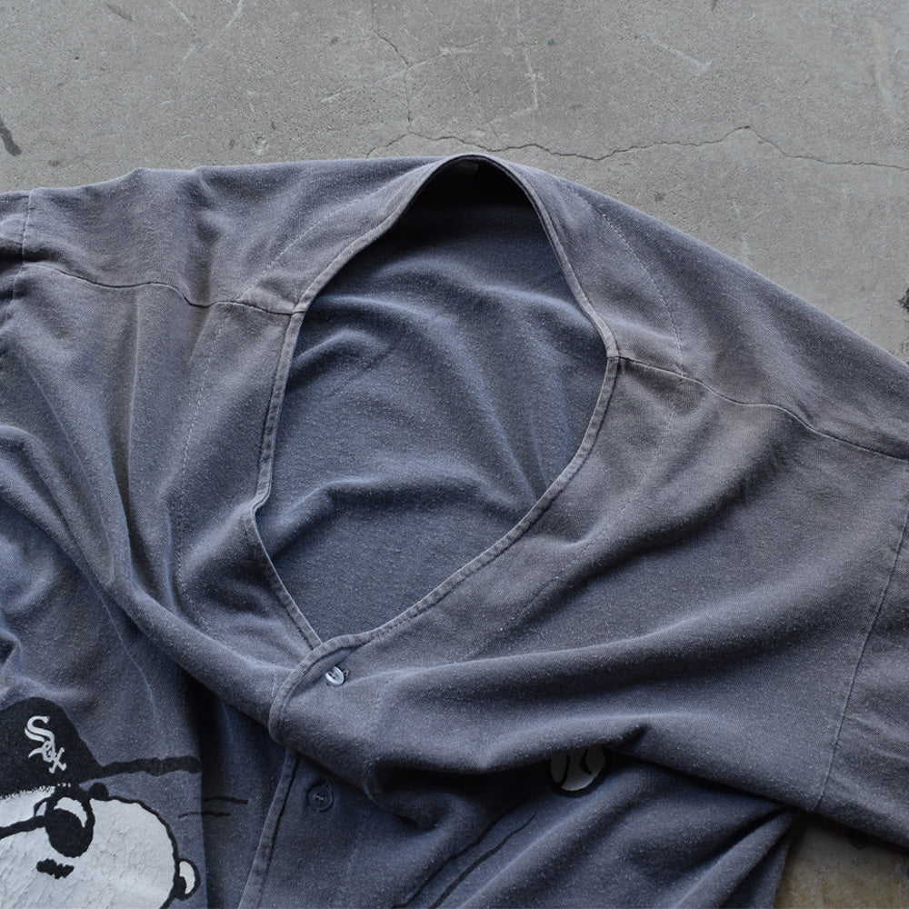 90's “MLB Chicago White Sox / Peanuts (SNOOPY)” 海外アニメ キャラ ベースボールシャツ USA製 220912H