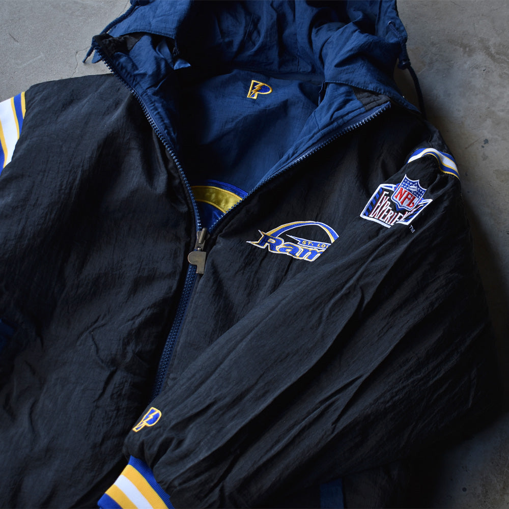 90's PRO PLAYER NFL EXPERIENCE “NFL Los Angeles Rams” リバーシブル ナイロンジャケット 230119