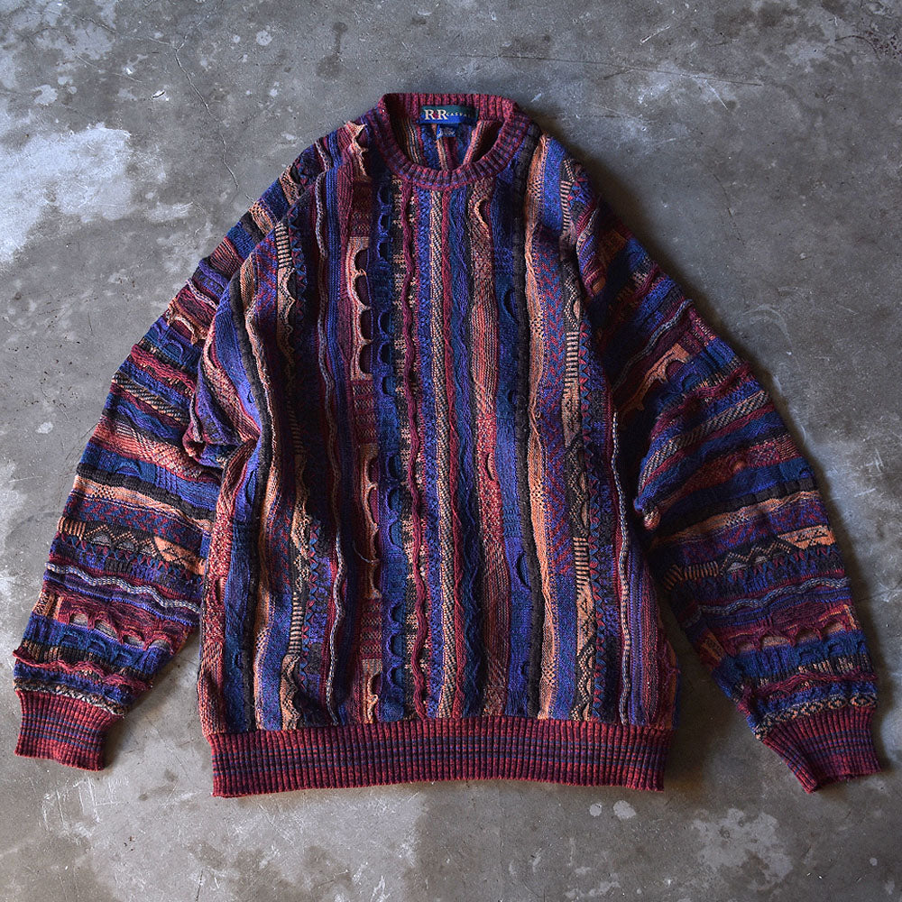 90's R&R CASUALS 立体編み 3Dニット セーター 230223