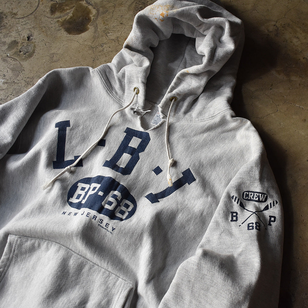 90's Champion/チャンピオン "L・B・I" 袖プリント入り RWパーカー USA製 220925H