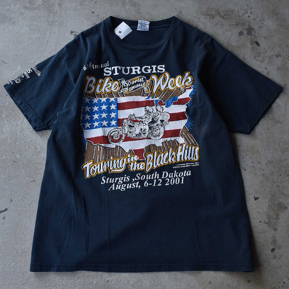 Y2K ”61th Annual STURGIS Bike Week” バイク Tシャツ USA製 220626H