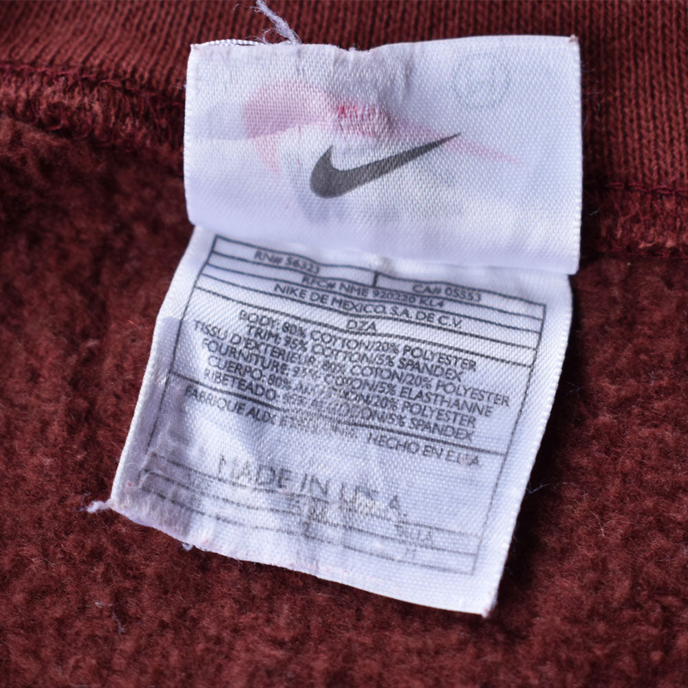 90's NIKE/ナイキ swoosh logo RED スウェット USA製 230404