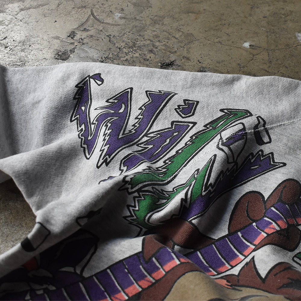 90's Looney Tunes/ルーニー・テューンズ "タズマニアンデビル" AOP スウェット USA製 221218