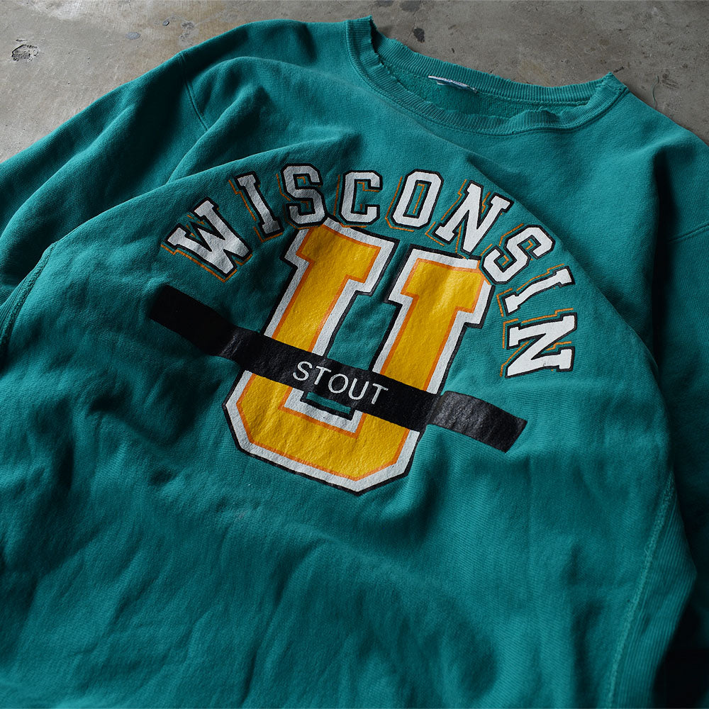 90’s Champion “WISCONSIN U STOUT” リバースウィーブ スウェット USA製 221201H