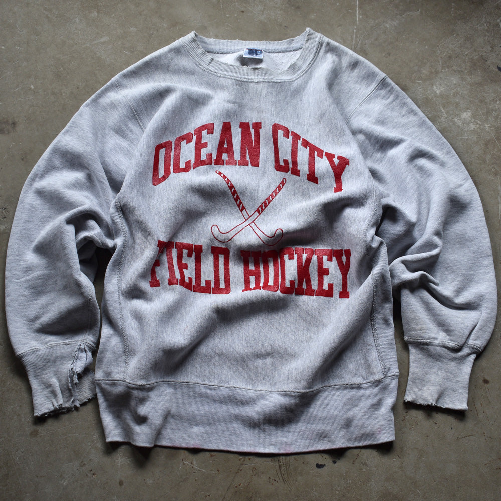 90's　Champion/チャンピオン “Ocean City Field Hockey” 3段プリント RWスウェット　USA製　221011