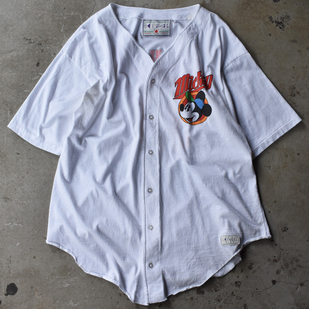 90’s　Disney/ディズニー ”Mickey” ベースボールシャツ　USA製　220713