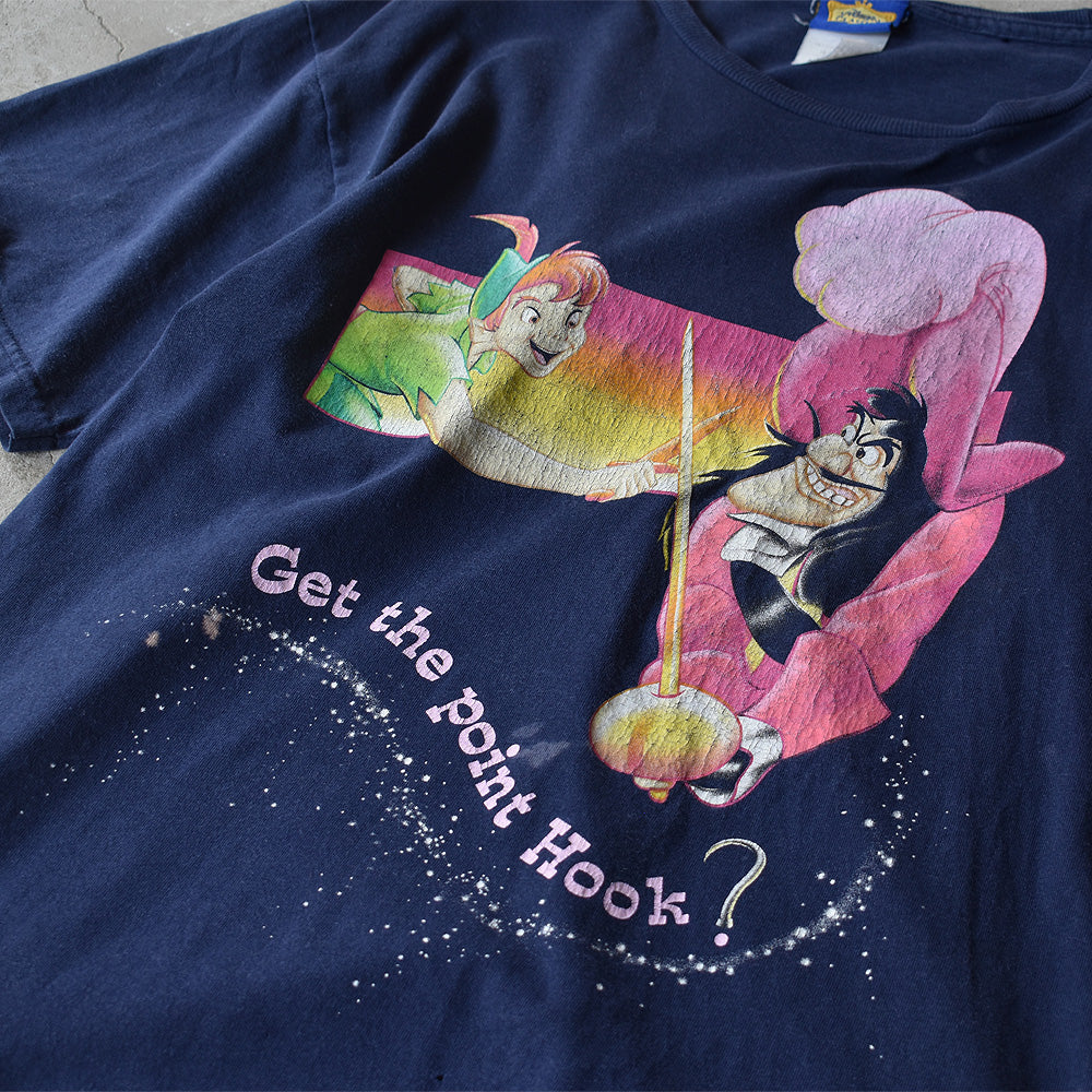 Y2K Disney ”ピーター・パン & フック船長” キャラクター Tシャツ 220718H
