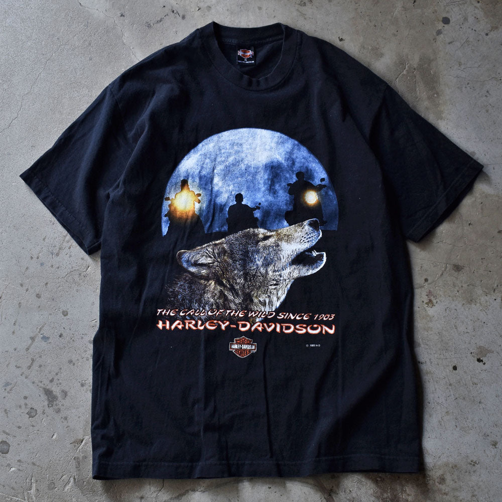 【人気ブラック】ハーレーダビッドソン　No.１スカルプリントTシャツ　F588