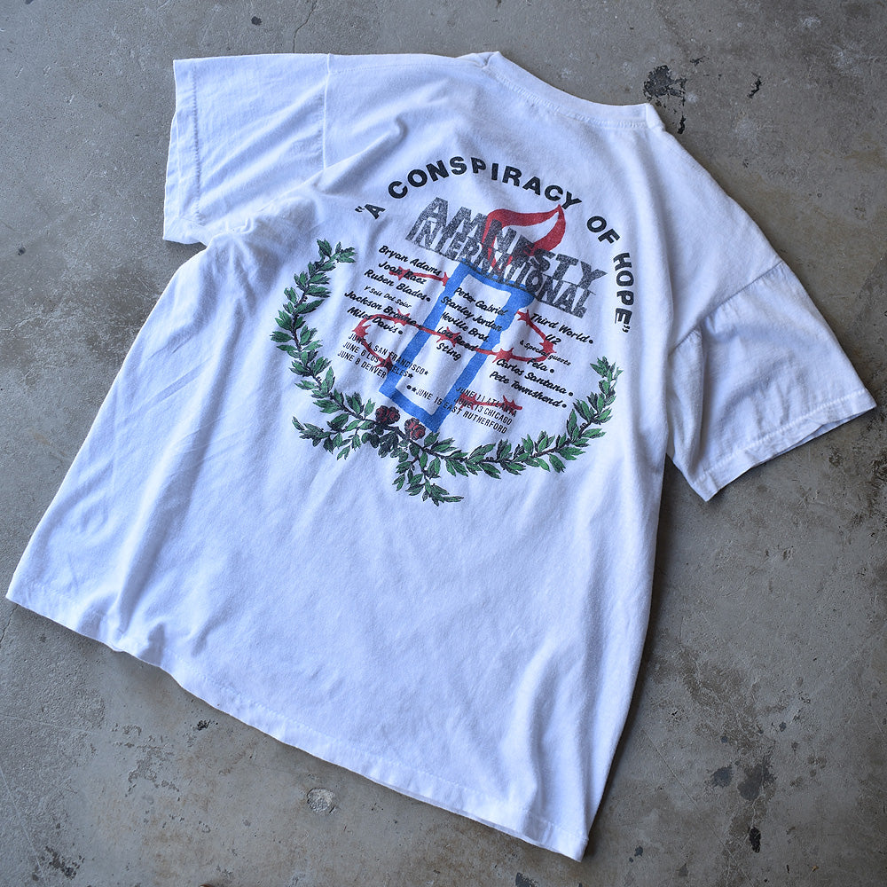 90's AMNESTY INTERNATIONAL “A CONSPIRACY OF HOPE”音楽フェス Tシャツ USA製 220819H