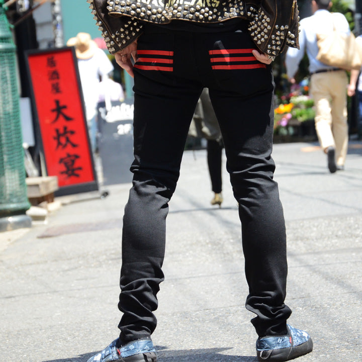 Hiroshima Denim メンズ スリム ブラック