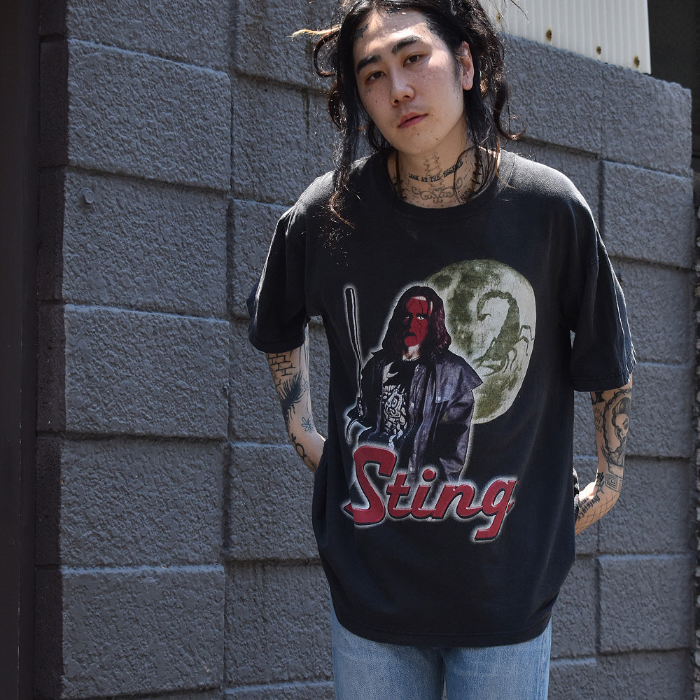 希少! 90s STING 両面プリント Tシャツ 綿100 GILDAN ビンテージ WCW 