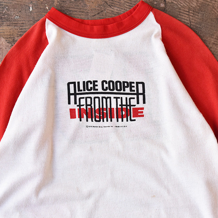 70's　Alice Cooper/アリス・クーパー "From the Inside" ラグランTシャツ　コピーライト入り　