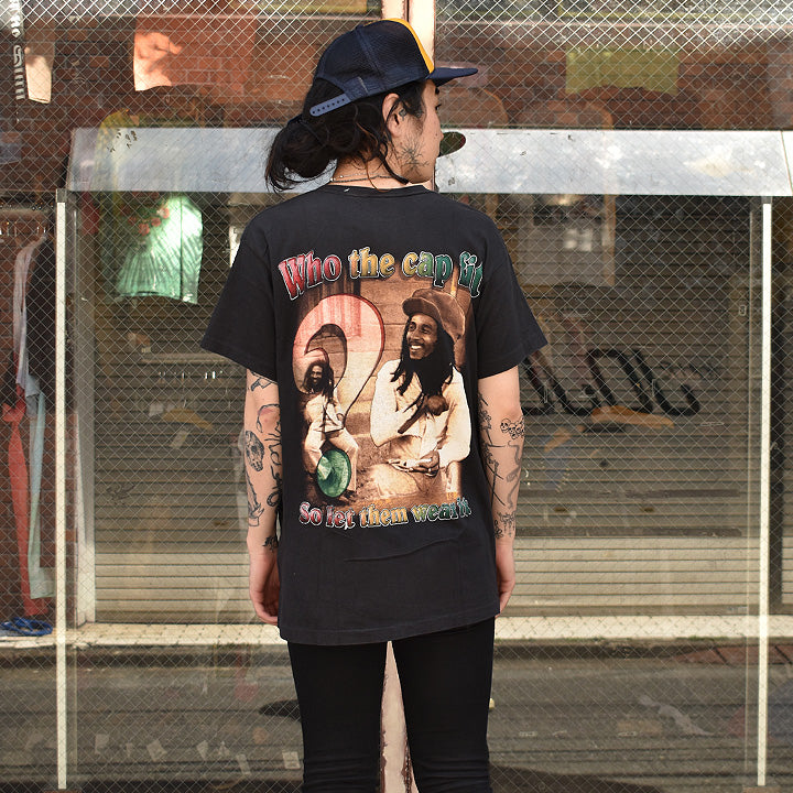 90's Bob Marley/ボブ・マーリー "Who The Cap Fit" Tシャツ