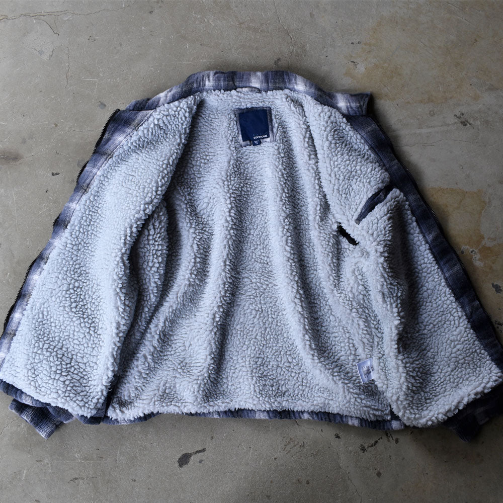 90’s BASIC EDITHION オンブレチェック ボアライナー シャツジャケット 230118