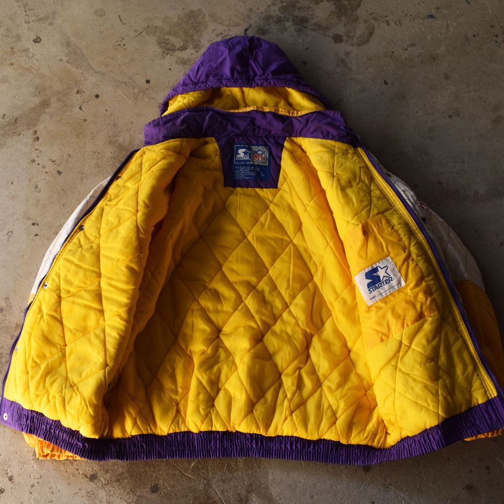 90’s STARTER “NFL Minnesota Vikings/ミネソタ・バイキングス” 中綿入り ナイロンジャケット 221215